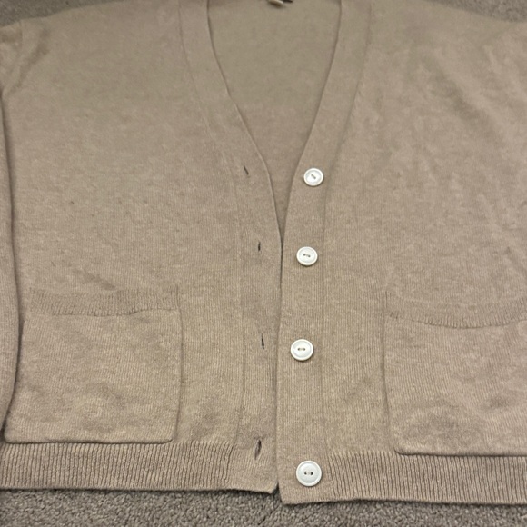 J. Crew Cashmere Tan Cardigan Sweater - Picture 3 of 3